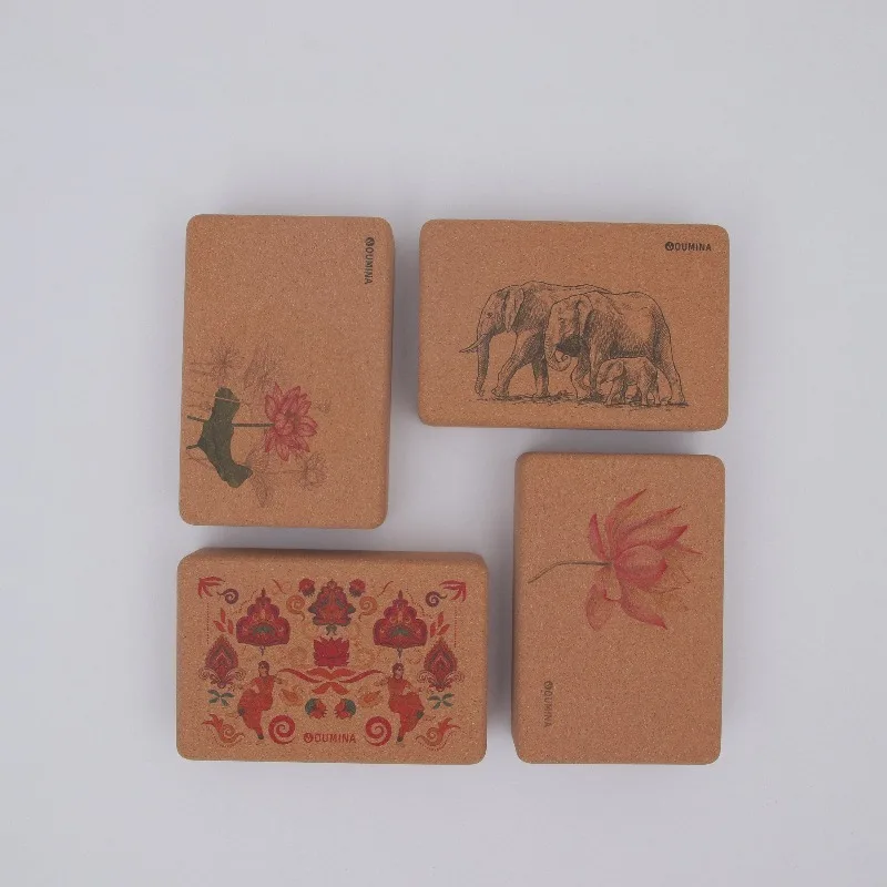 YTYIN Free Sample Custom Exercise Cork Yoga Block Set Premium Quality Non-Slip Natural Cork Yoga Blocks Brick