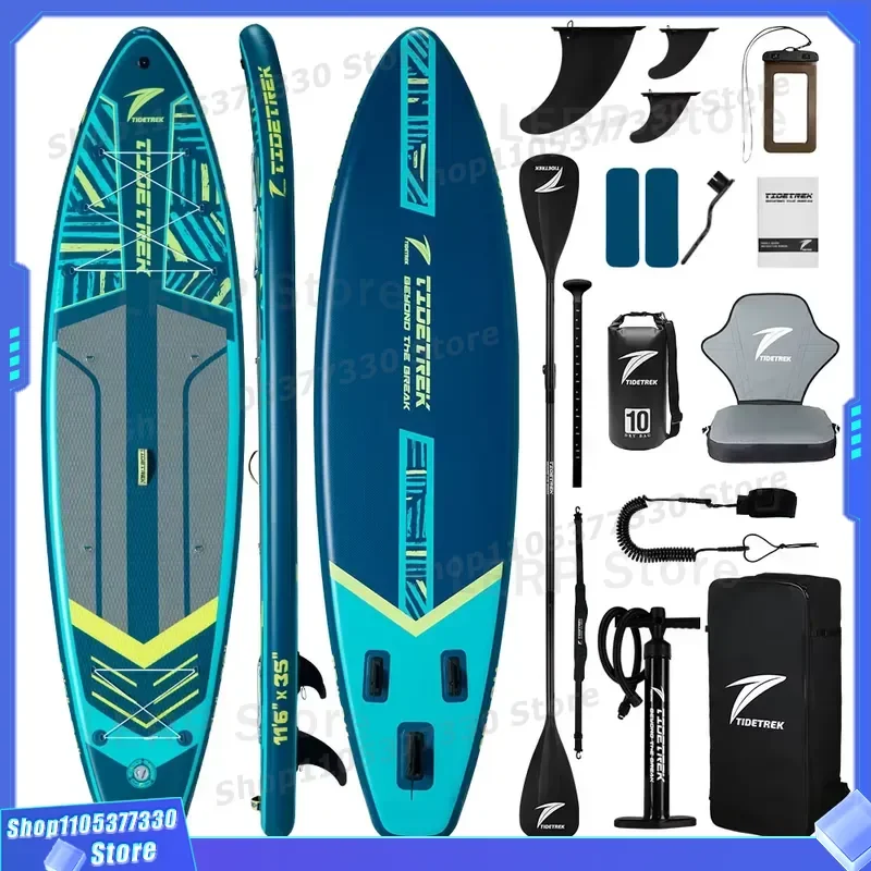 TIDETREK 89cm Ultra Wide CE Certified Inflatable sup Board Racing Inflatable Surfboard ISUP Stand up Paddleboard Padle Board