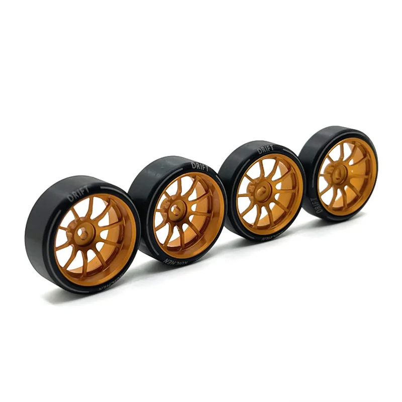 2 Wide 2 Narrow Drift Wheel Tire Assembly Outer Diameter 27mm Upgrade Parts For WLtoys Kyosho 1/28 Mini RC Car