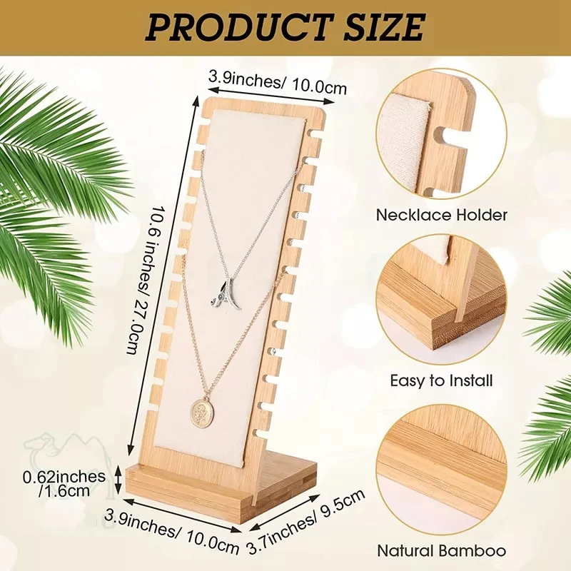 Simple Solid Wood Necklace Display Frame Jewelry Props Necklace Hanger Display Board Pendant Jewelry Frame Wholesale