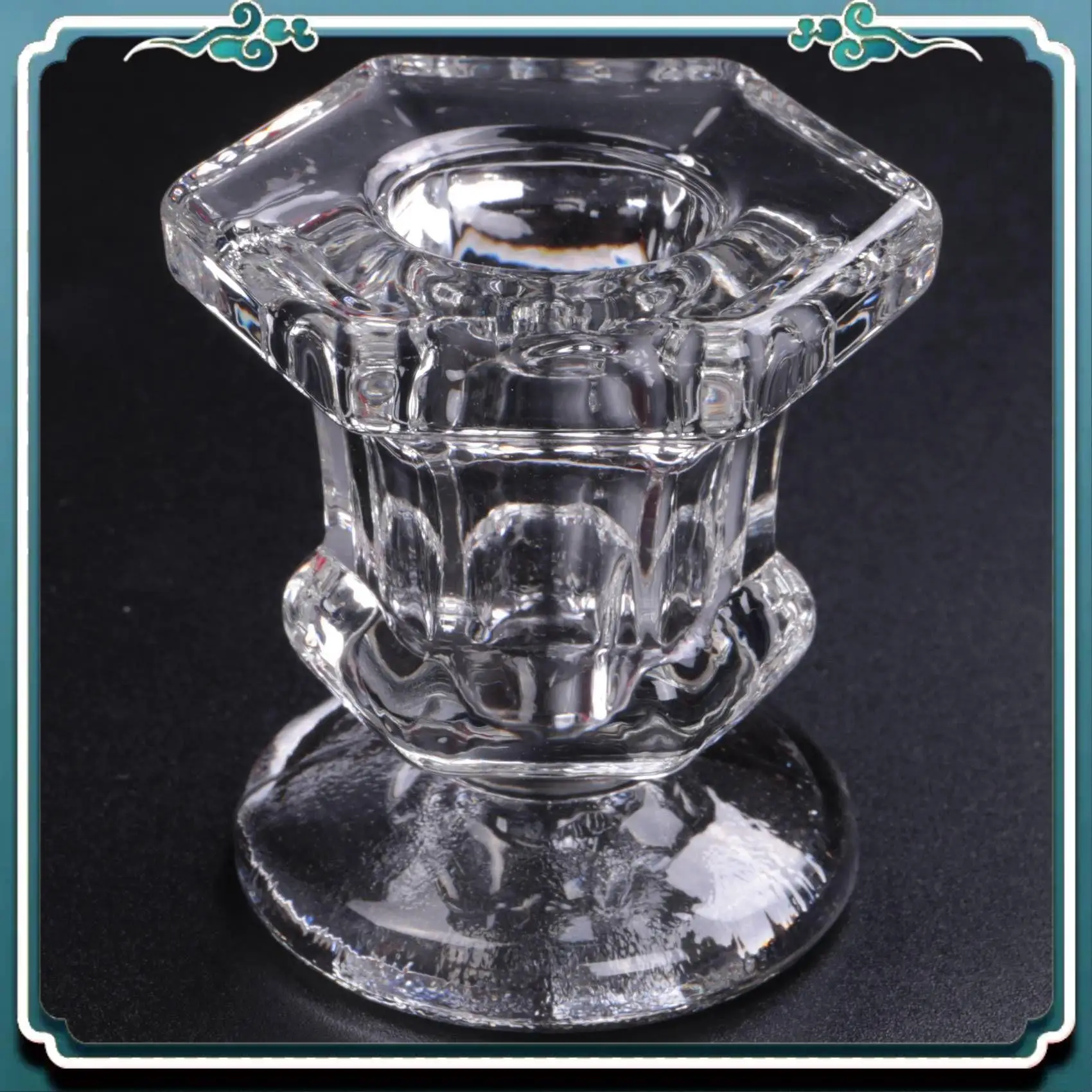 

Premium 8Pcs Glass Candle Holders Wedding Candlestick Fine Transparent Crystal Glass Candle Stand Dining Home Decoration