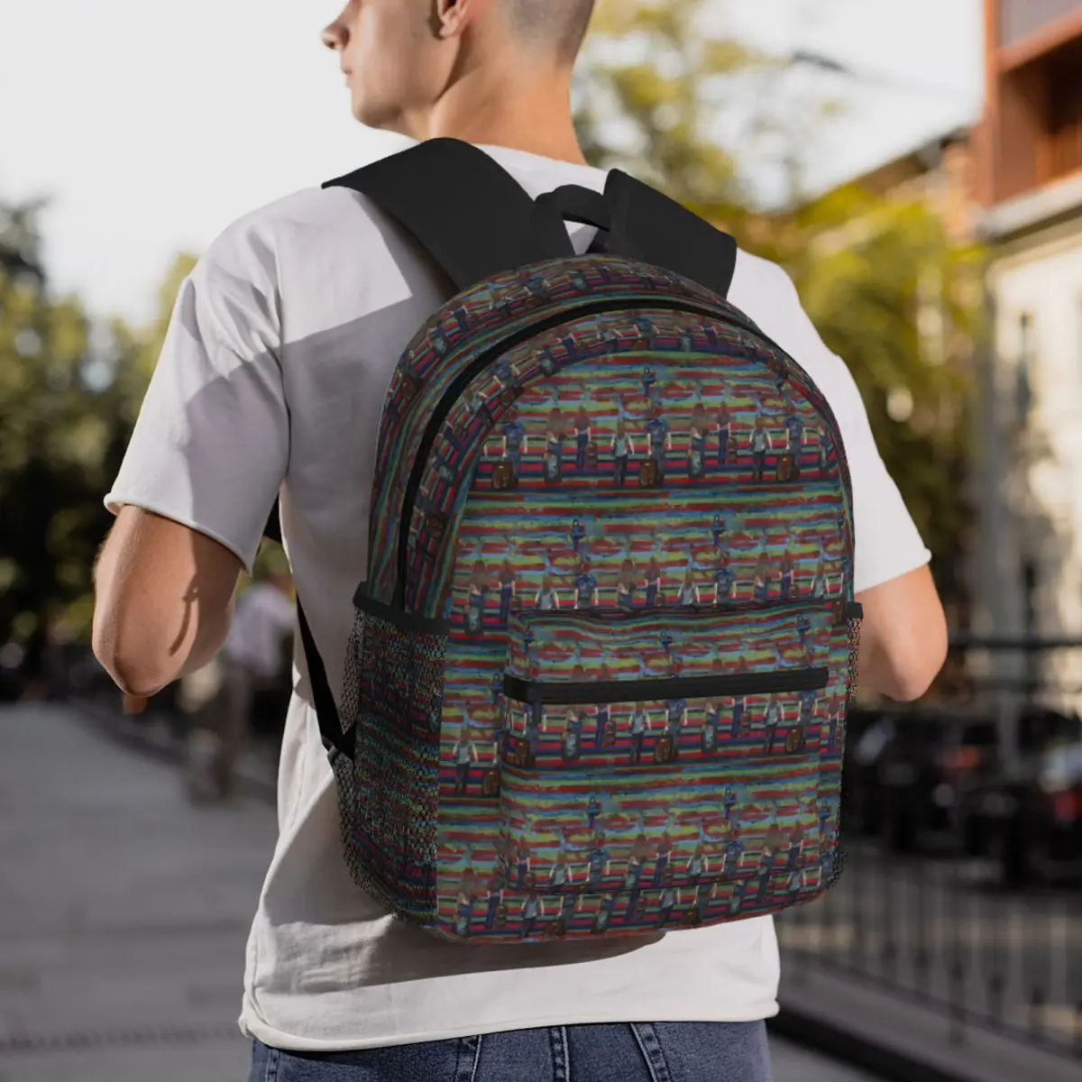 Maiquetia Airport Venezuela Cruz Diez Backpack Student BookBag Children School Bag Laptop Shoulder Bags for Men Women
