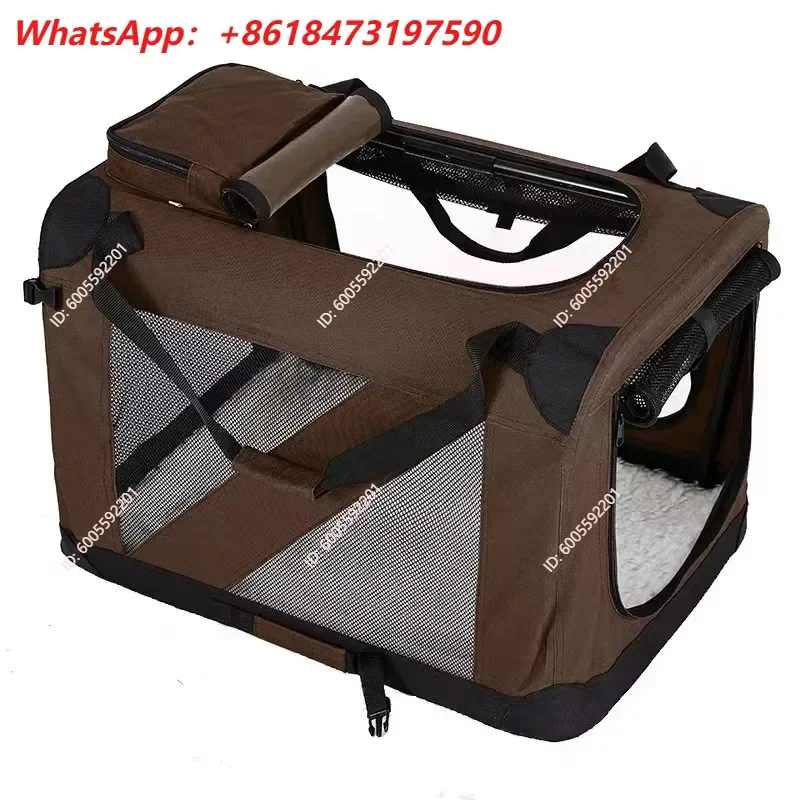 Portable Folding Cat Cage Car Pet Kennel with Tent Dog and Cat Carrier Box Easy To Use and Carry