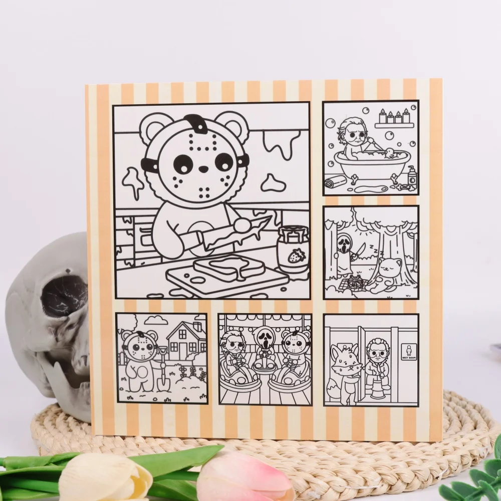 Adult decompression coloring book, with suspense scene as the theme, relax and decompress, improve creativity