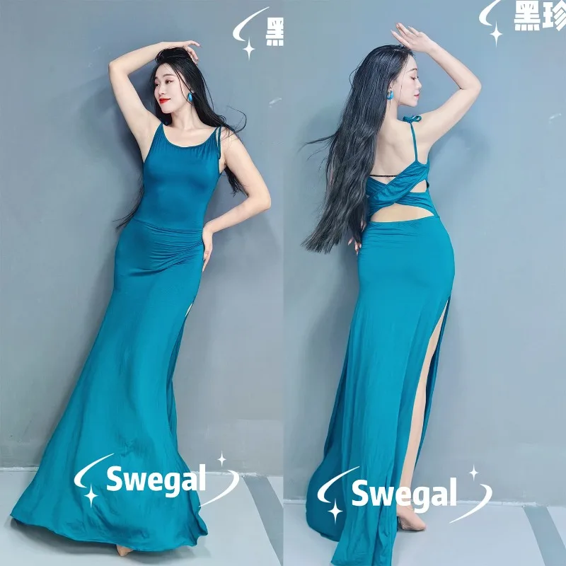 

Customized SWEGAL Belly Dance Costumes Practice Dress with Strap and Bareback Modal