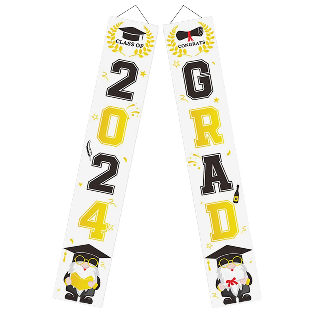 

2Pcs Graduation 300D Oxford Cloth Photo Backdrop Hanging Prop Decor graduation decor Graduation Background Banner party
