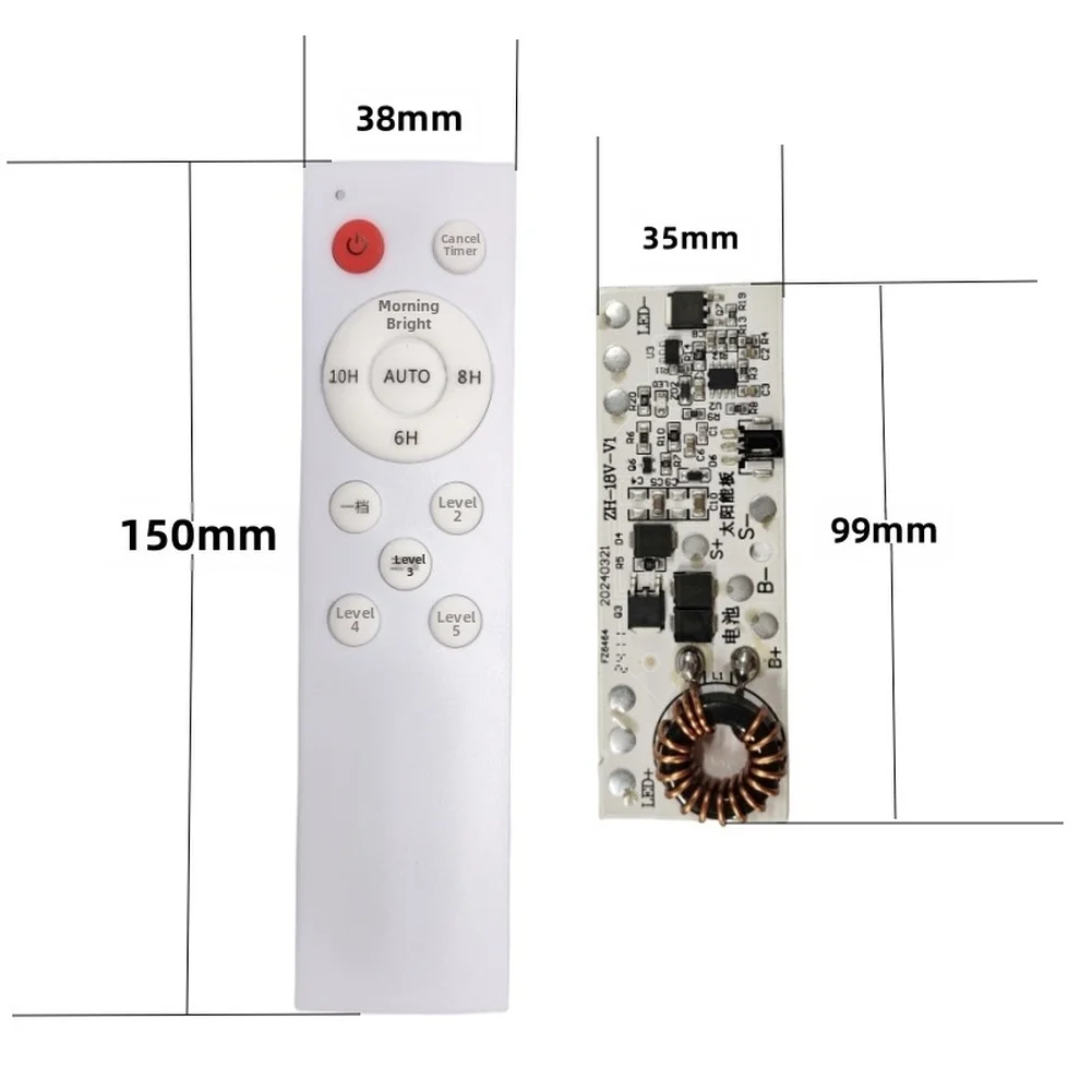 For MPPT Solar Light Controller 18V Input with Remote for Street Lights Multi Level Brightness for 3 2V Battery