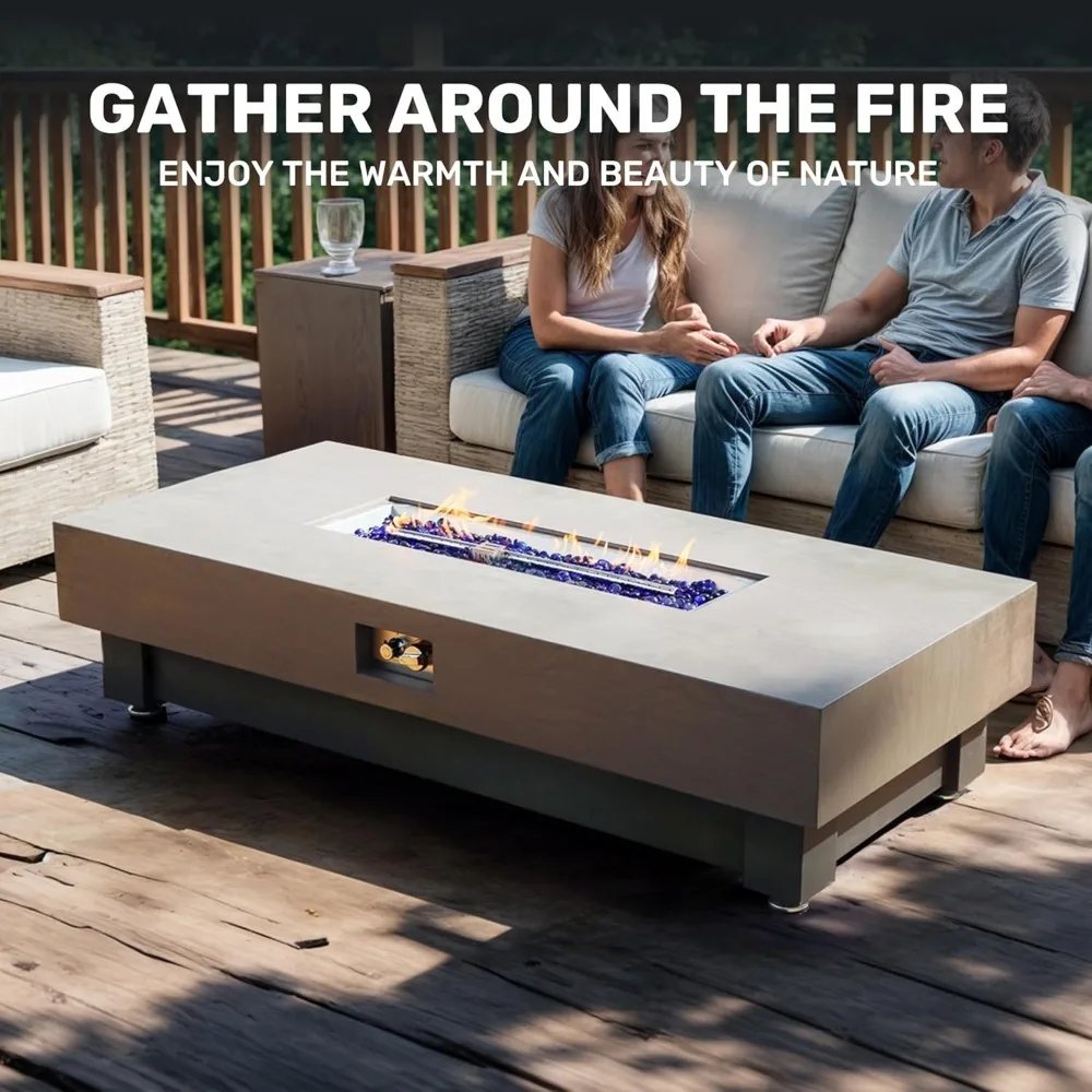 طاولة حفرة نار البروبان الخارجية 60000 وحدة حرارية بريطانية مع غطاء للمطر سخان فناء حديث لسطح الفناء الخلفي