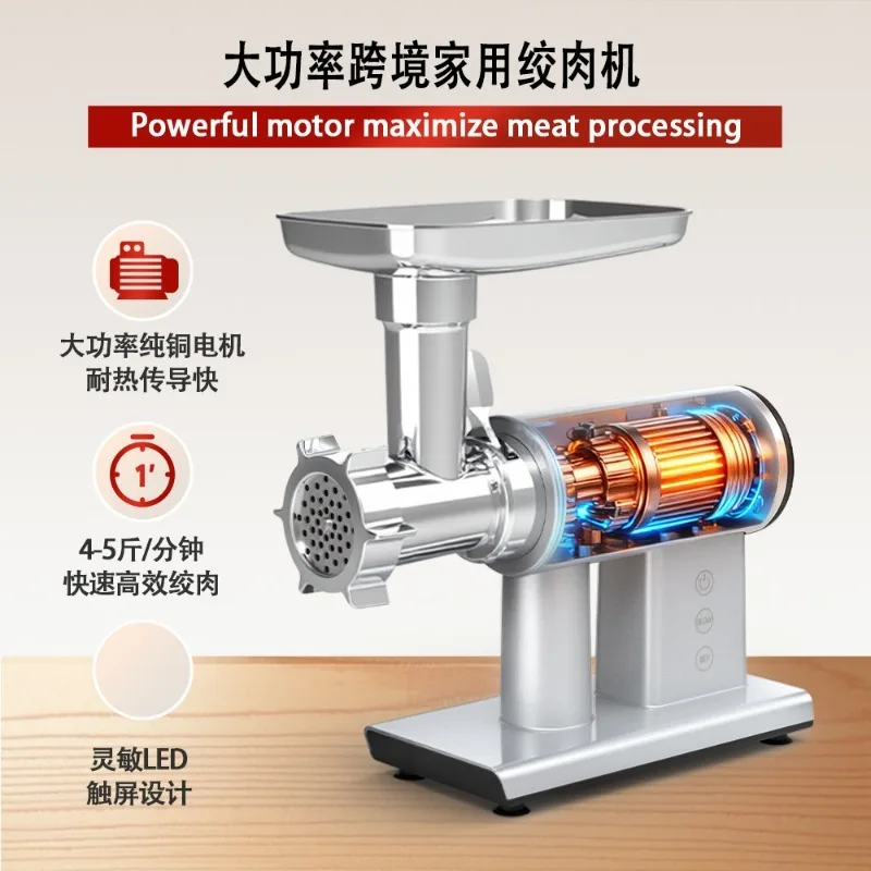 Meat Grinder Electric 2000W, Stainless Steel Food Grinder with Sausage Stuffer, Mini Electric Grinder Quiet Electric Meat Mincer