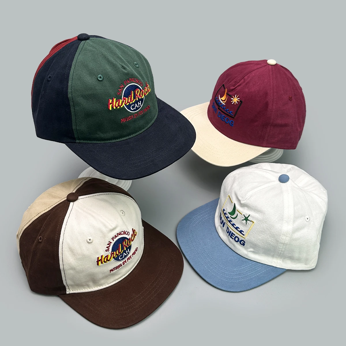 Street Color Block Letter Embroidery Baseball Hats New Unisex Breathable Retro Sunshade Versatile Flat Eave Fashion Hip Hop Caps