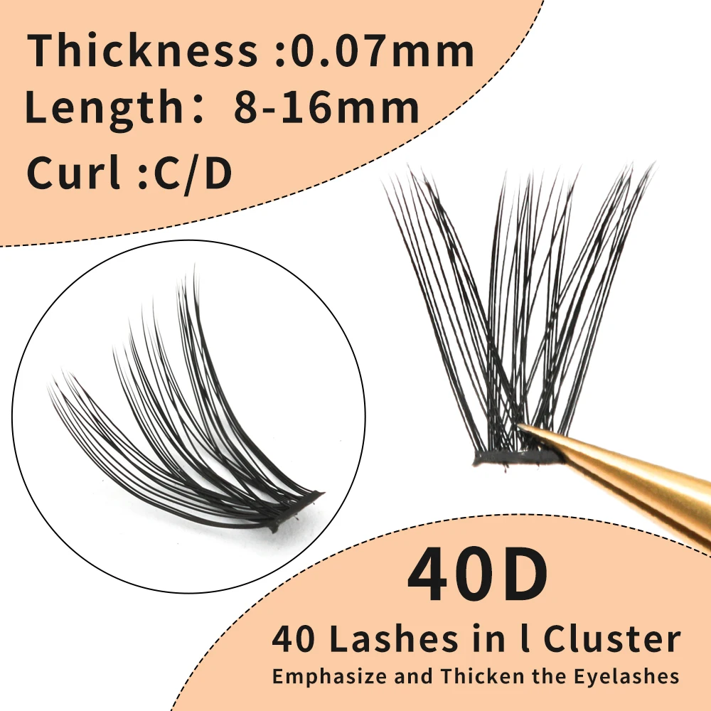 Super Bunch Cluster Lashes Extension 30D/40D/60D/80D Natural Style Individual Silk Mink Eyelashes Handmade False Eyelash Bundles