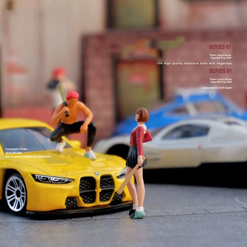 Diorama de resina escala 1:64 Mini figuras Miniatura escenas de garaje Minifiguras modelo Kit DIY artesanía juguetes figura de Anime coleccionable