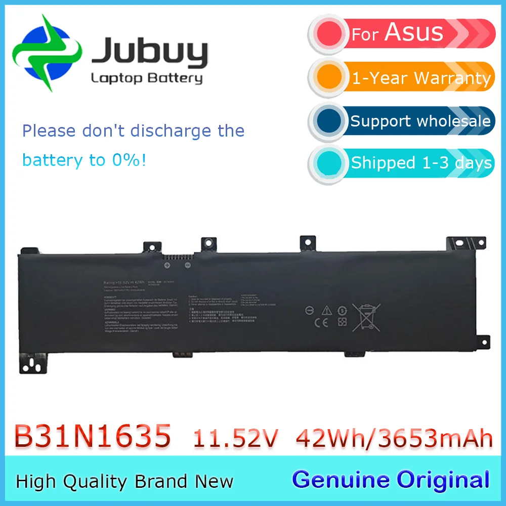 B31N1635 11.52V 42Wh Original Laptop Battery for ASUS VivoBook 17 X705UA N705UD N705UN N705UQ X705UV