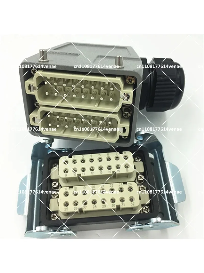 Heavy Duty 32 Pin Rectangular Plug Socket Connector for Hot Runner Systems HDC HA 032