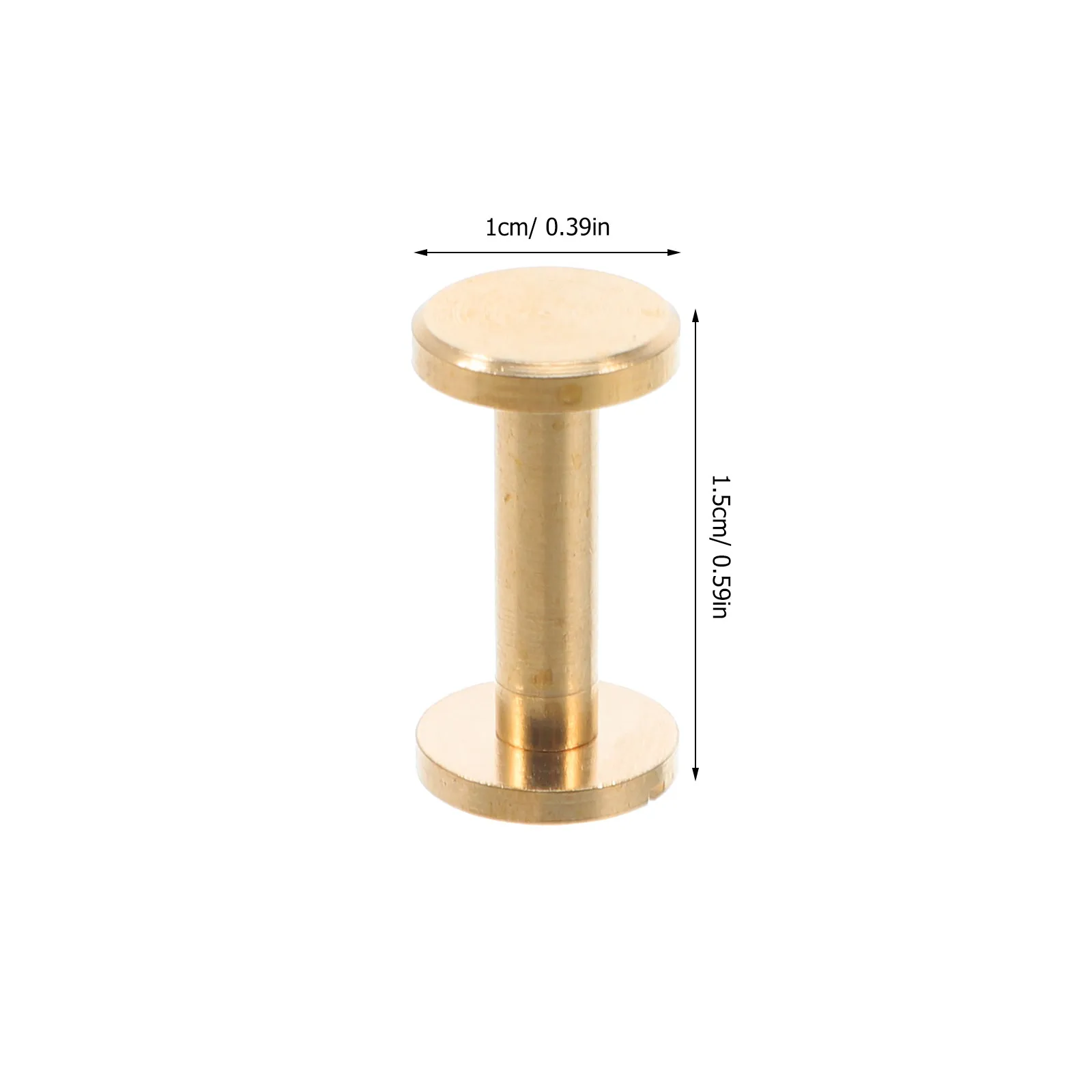 10Pcs Brass Flat Head Rivet Studs Screw Back Binding Rivets for Leathercraft Belts Handbags Wallets DIY Accessories