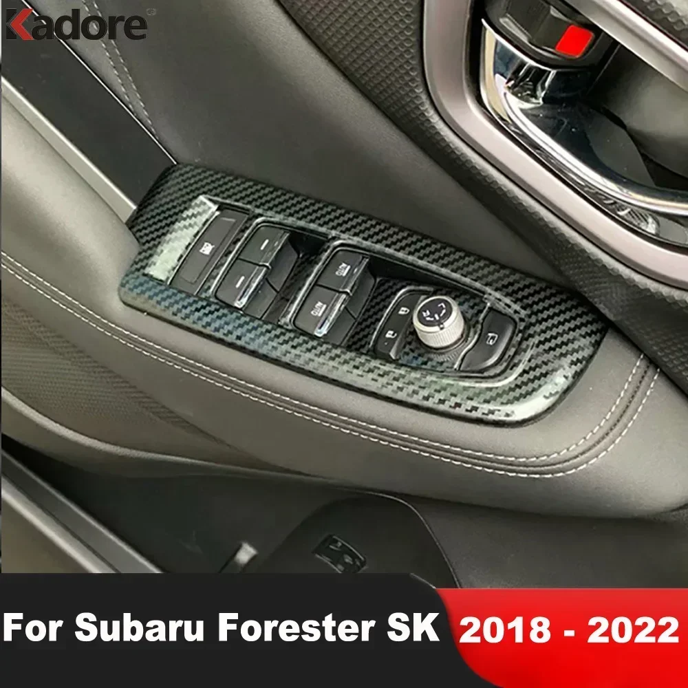

For Subaru Forester SK 2018-2020 2021 2022 Steel Car Inner Door Window Lift Switch Button Panel Cover Trim Interior Accessories