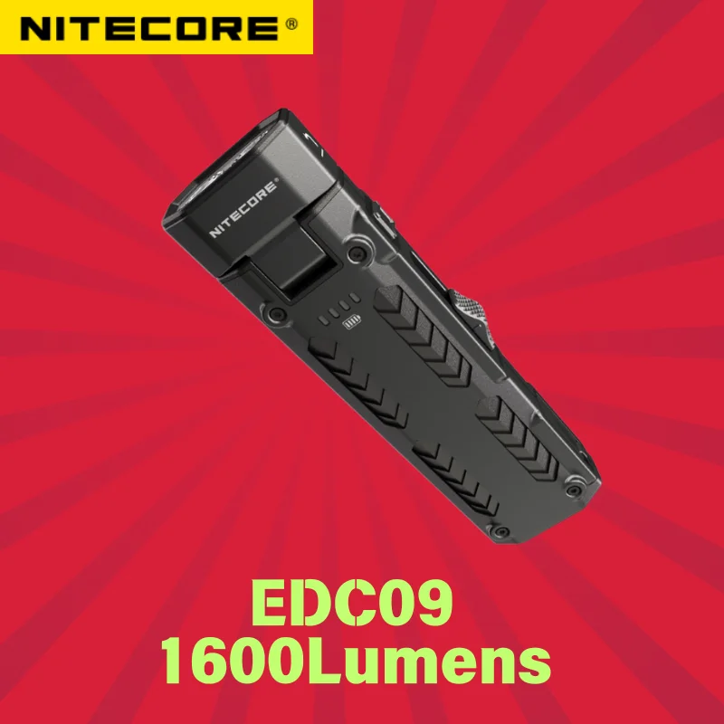 NITECORE EDC09 1600Lumens Adjustable Angle EDC Flashlight  High-CRI 3 Colore Temperatures USB-C Rechargeable Bulit-in Battery