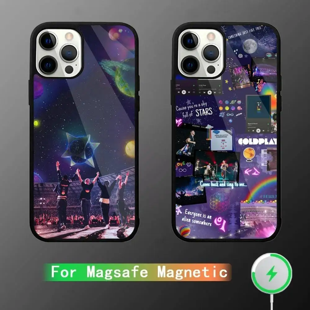 

C-Coldplay Band Phone Case For iPhone 17,16,15,14,13,12,11,Pro,Max,Plus,Mini,SE4,E Magnetic Magsafe Wireless Charging