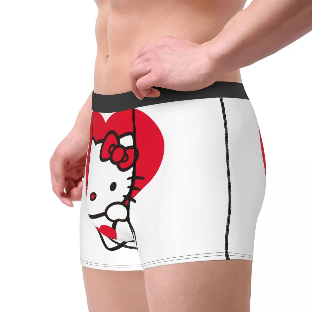 الذكور الأزياء سانريو الكرتون مرحبا كيتي القط الملابس الداخلية الملاكم ملخصات الرجال تنفس السراويل السروال #3