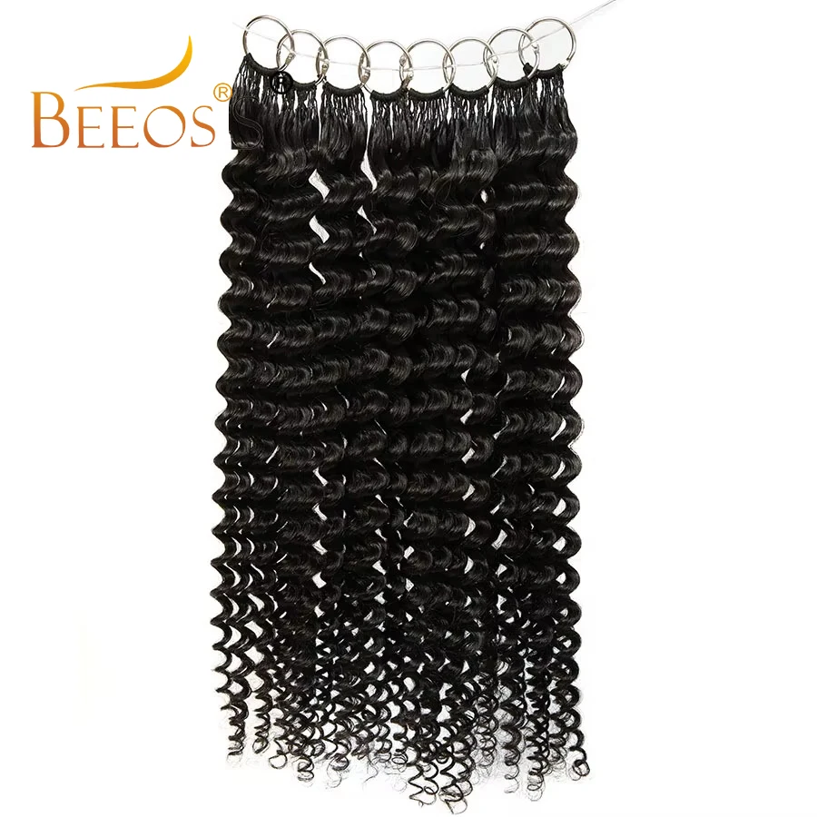 Extensión de cabello humano con ganchillo, onda profunda, 16-24 pulgadas, pre-separada, virgen para mujer 5
