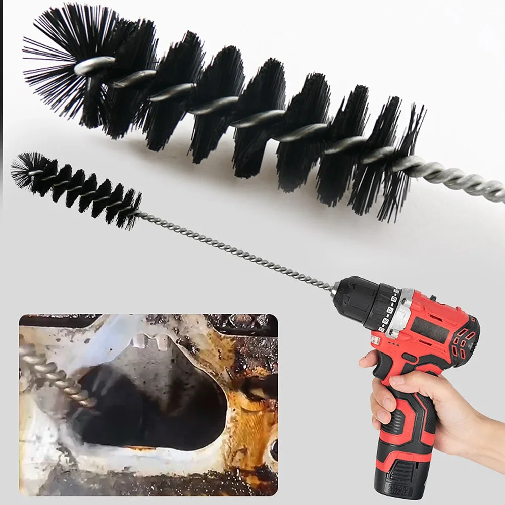 2pc Car Cleaning Tools Engine Maintenance Intake Valve Cylinder Carbon Removal Brush Cleaning Brush Inspection Tool Car Wash Kit