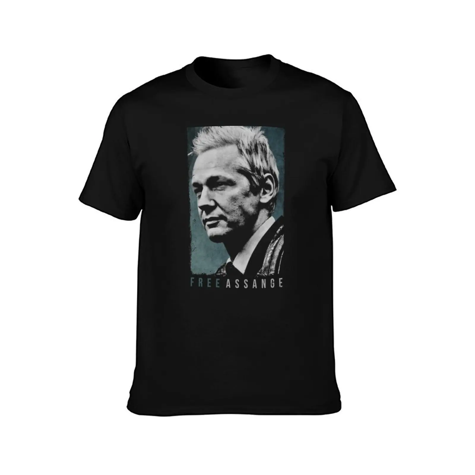 JULIAN ASSANGE T-Shirt, Summer Casual Cotton Tee, Oversized Streetwear Tops, Vintage Graphic Print, Loose Fit Short Sleeve