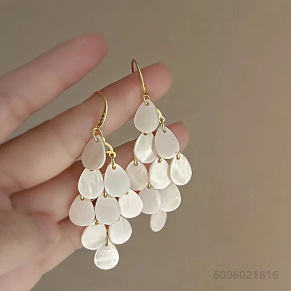 925 Sterling Silver Gold Diamond Drop Earrings For Women Wedding Jewelry Engagement Fashion Party Girl Cute Accessories