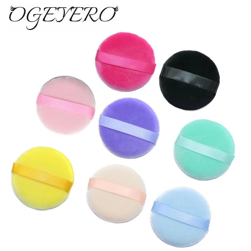 OGEYERO Facial Powder Foundation Puff Professional Round Shape Portable Soft Cosmetic Puff Makeup Foundation Sponge Beauty Too