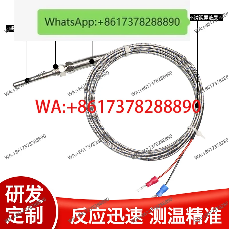 Temperature Sensor CA-WRNT-187 K Thermocouple M8 Threaded Probe Thermocouple Temperature Sensing Rod
