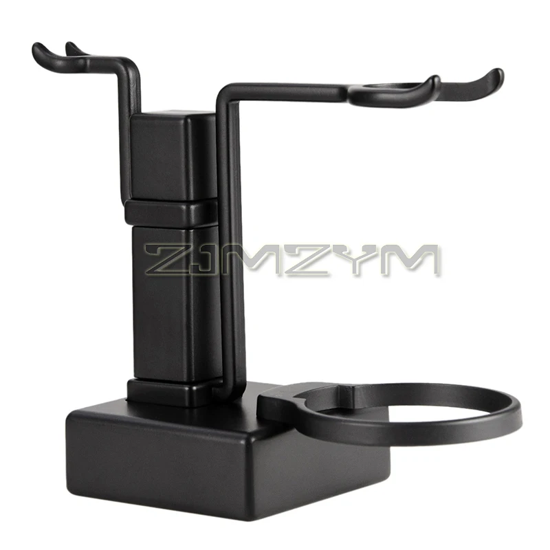 Shaving Brush Set Bathroom Barber Men Metal Shaving Rack Stand Set High Quality Black Soap Mug Cup Bowl Holder Shelf Set