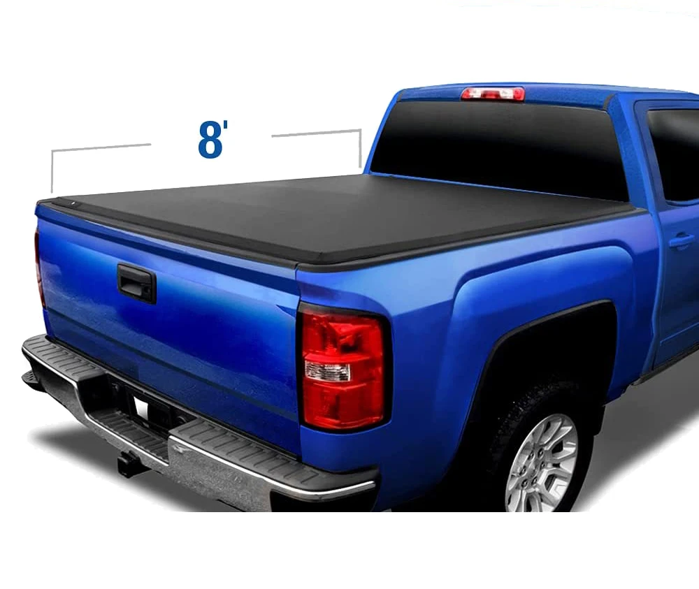 

New Soft Three Fold Waterproof Tonneau Cover for Chevrolet GMC Sierra Long Bed 8FT