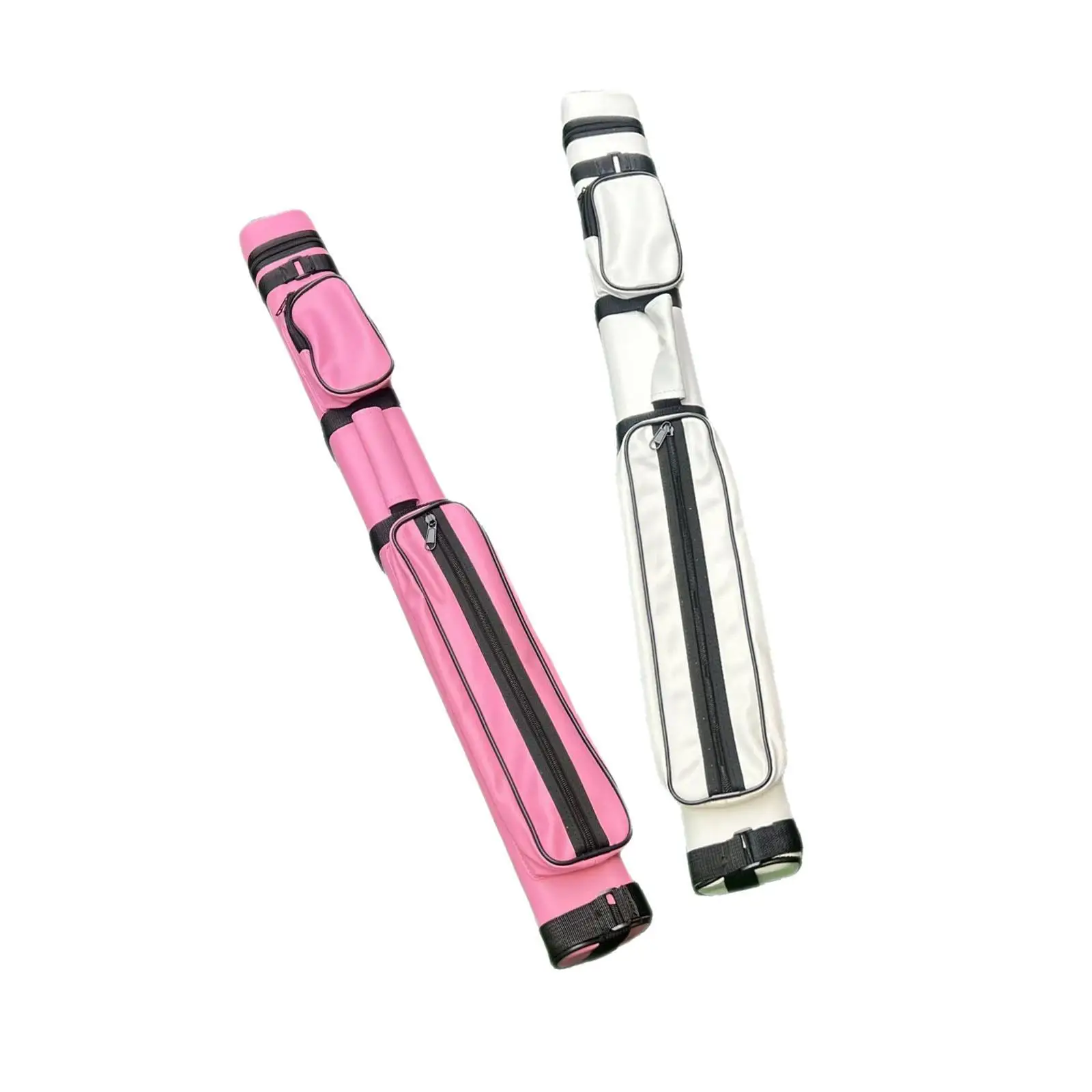 Pool Cue Carrying Case 4 Holes Organizer Protector Portable Zipper PU Leather Accessories Professional Billiard Pool Cue Bag