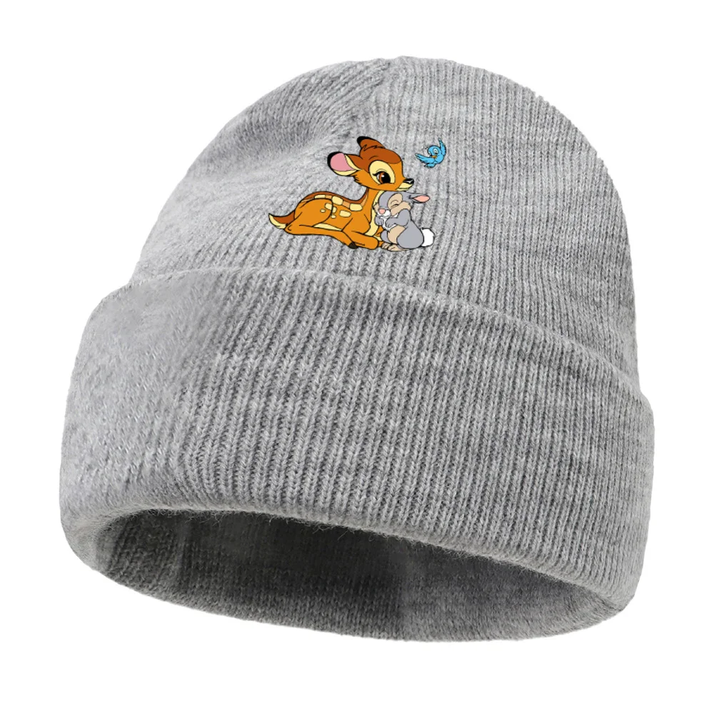 Bambi Solid Children Adult Beanie Autumn Winter Wool Blends Soft Warm Knitted Cap Skull Cap Hats Gorro Ski Caps Beanies