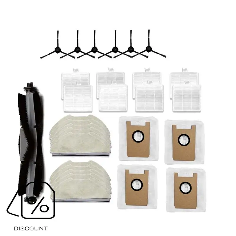 ABJO-para AIRROBO T20 + accesorios para aspiradoras Cepillo Lateral principal filtro de fregona bolsas de polvo piezas de repuesto de limpiador