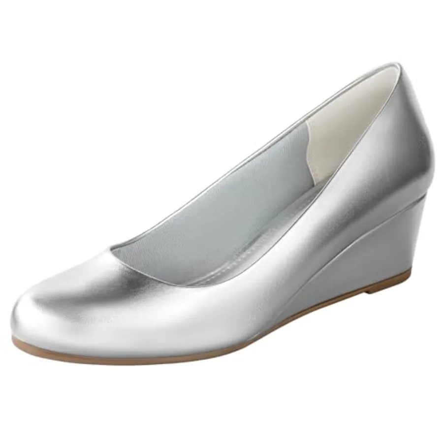 

Ankis Black Nude Wedges for Women, Low Heel Women's Wedge Comfortable Closed Toe Women Pumps Dress Shoes -2Inch