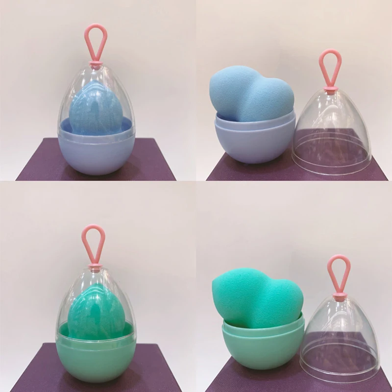 Empty Transparent Puffs Drying Box Storage Case Portable Sponge Stand Cosmetic Egg Shaped Rack Makeup Blender Puff Holder