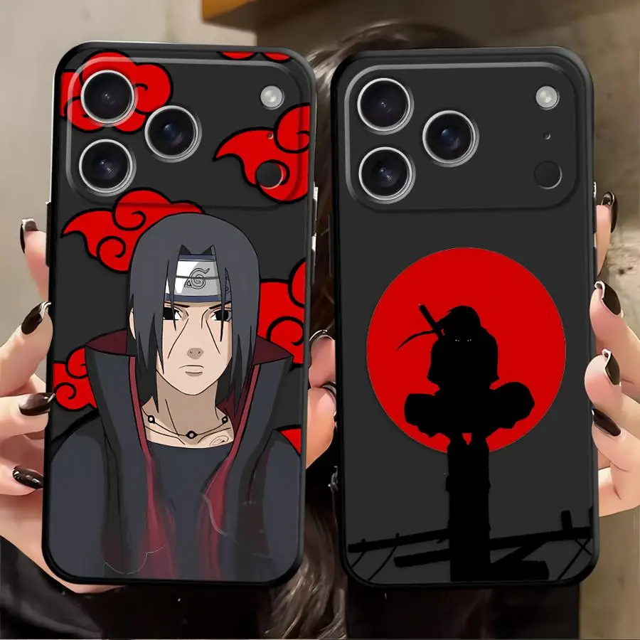 Animation Narutos Uchiha Itachi Hülle für iPhone XS Max 13 12 11 17 Pro Max 15 16 14 Plus 7 8 17Air XR Schwarze weiche Handyhülle