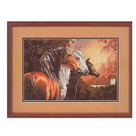 Gold Collection Counted Cross Stitch Kit, Equine Trio, Three Fine Horses, Embroidery, DIY, Needlework, Dim 35091