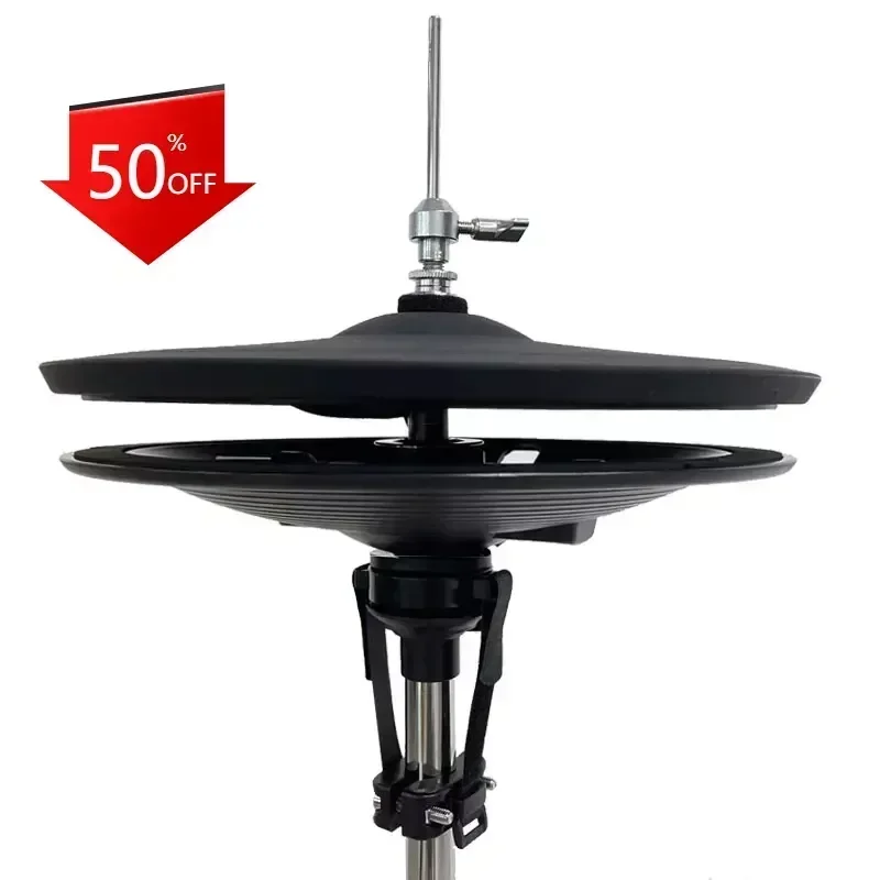 12 Inch Double Piece Electronic Drum HiHat with Controller Drum Cymbal Percussion Replacement Parts
