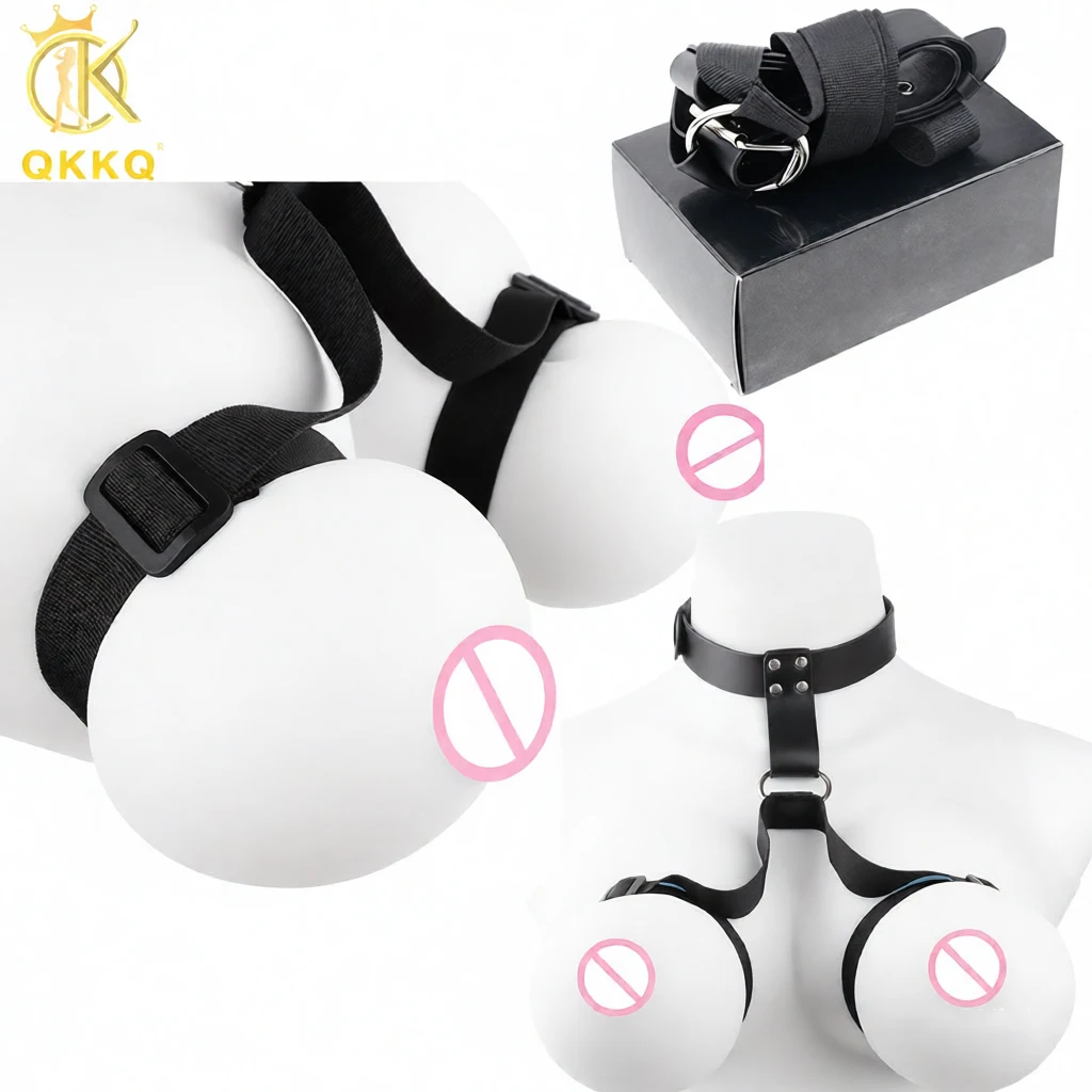 QKKQ يمكن ارتداؤها الجلود والبوليستر Bosom أحزمة الجنس الصدرية حزام على حزام التمثال الصدر ربط الثدي عبودية BDSM لعبة مثير الملحقات #1