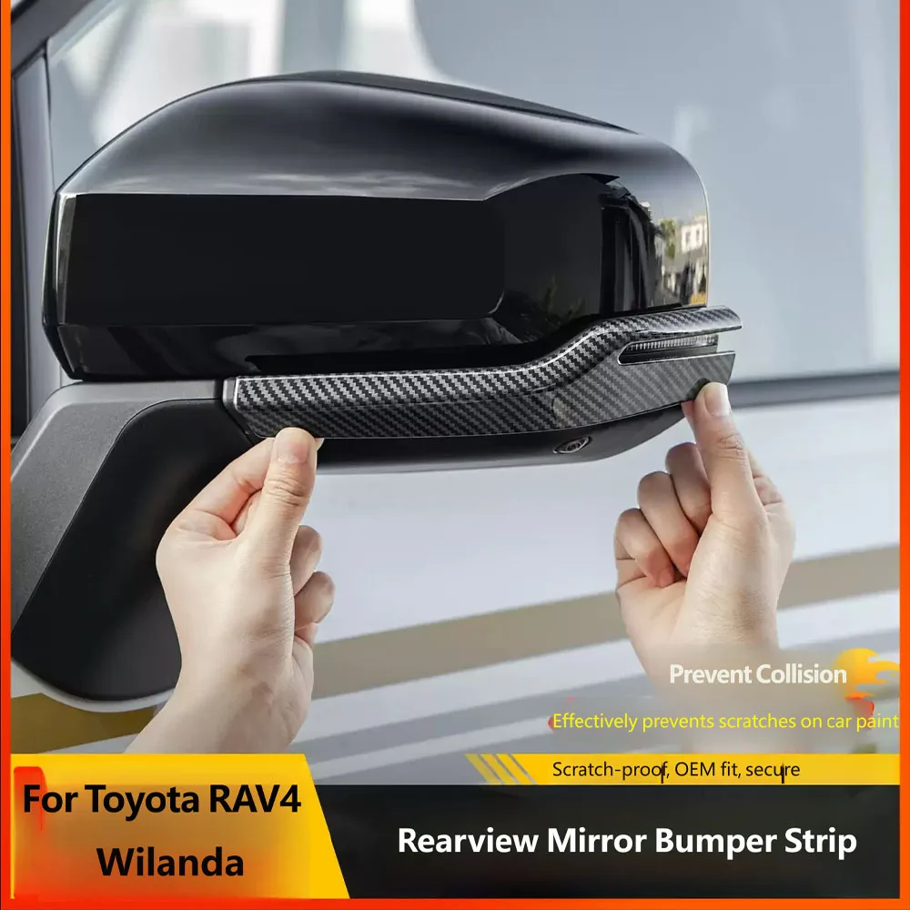 Car rearview mirror anti-collision strip ABS material exterior modification part For Toyota RAV4 Wildlander 2026