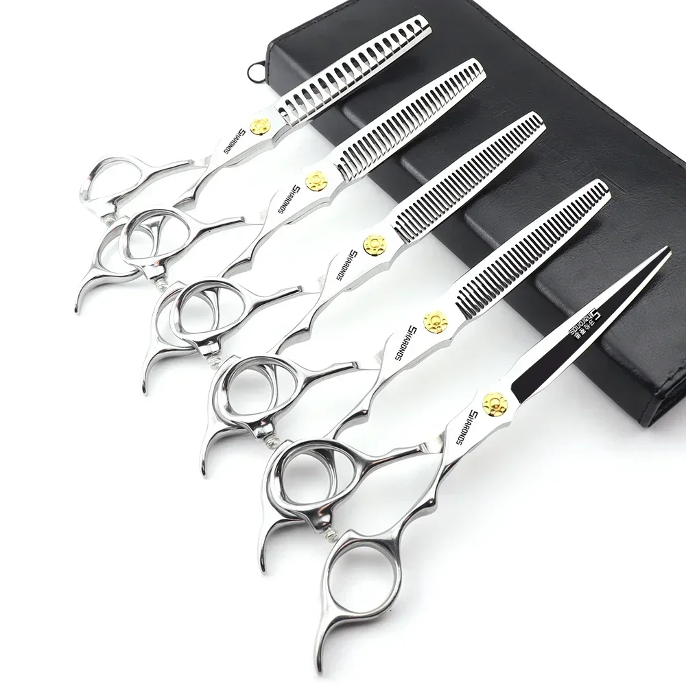 SHARONDS Hairdressing Scissors Japan 440c Steel Professional Hair Cutting Set 5.5/6/6.5 Inch Stylist Flat Hairdressing Scissors