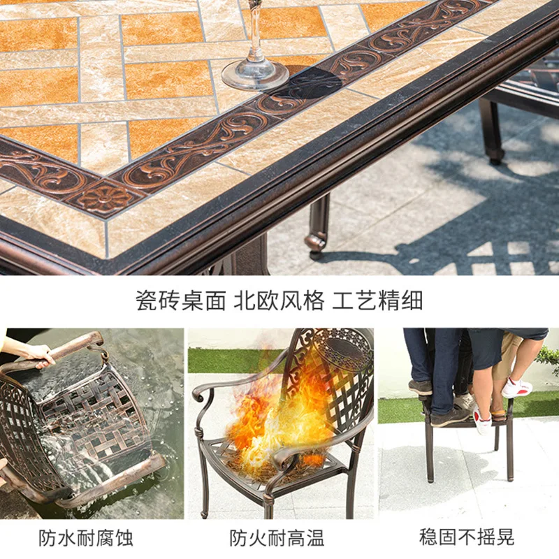 Outdoor barbecue tables and chairs, home terrace, electric barbecue, charcoal grill, dual purpose barbecue table,