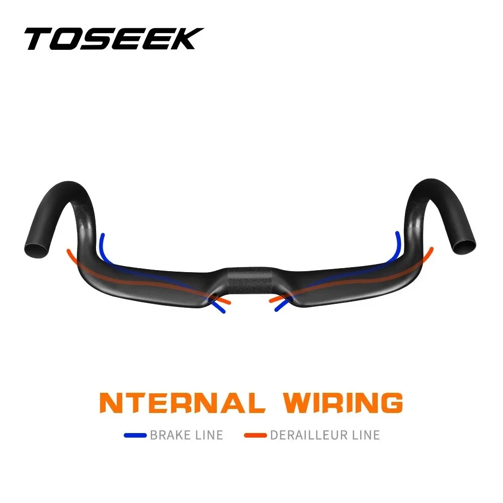 TOSEEK ZXB-TWO Bike Carbon Road Handlebar 400/420/440mm UD Matte Internal Routing Road Bicycle Handlebar Road Bike Accessories