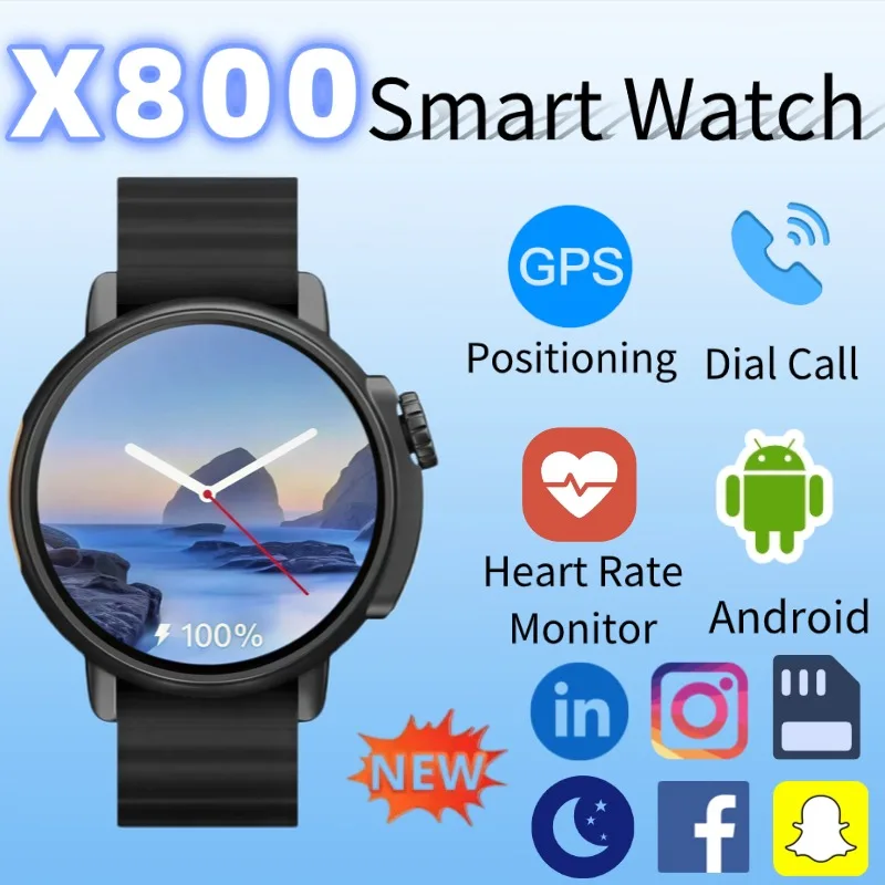 

2025 X800 Smartwatch for Men Women 4G LTE Connectivity 2 Inch 360x360 Display 200MP Camera Bluetooth Call GPS HR Tracker Sleep