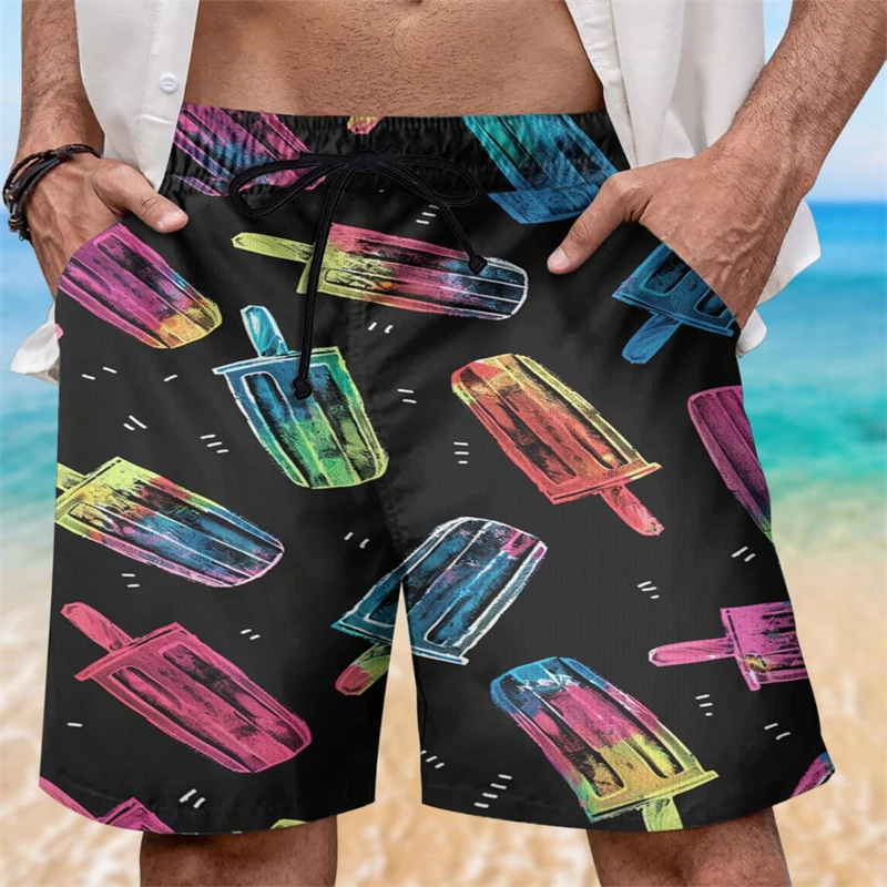 

Мужские шорты с 3D-принтом «Сладкое мороженое», повседневные гавайские шорты с принтом мороженого, детские шорты, мужские брюки, бермуды для мальчиков