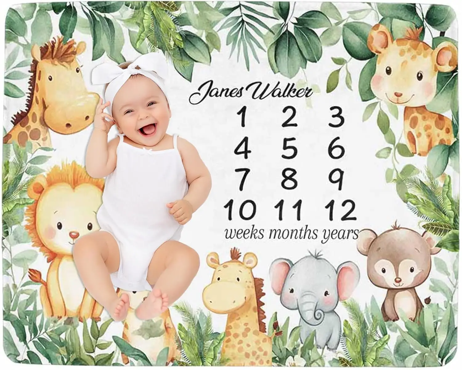 

VIKAMA Cartoon Animal Soft Skin friendly Baby Blanket Baby Sleep Daily Rest and Outing Blanket Newborn Commemorative Gift