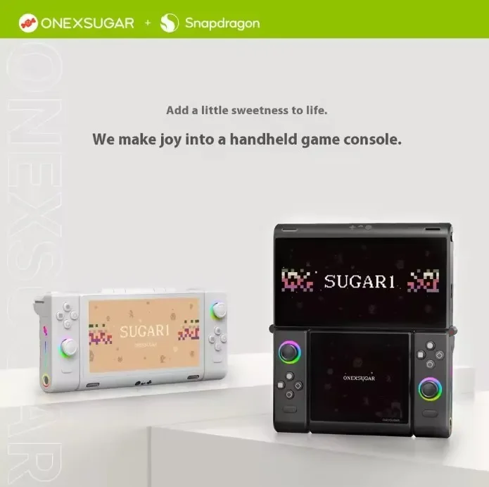 ONEXSUGAR SUGAR1 Dual-screen Game Console Handheld Game Players Snapdragon G3 Flip-top Deformable Gamepad Hall Joystick Custom
