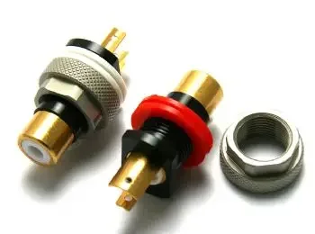 

RJ-310SNG made RCA JACK horizontal PCB PTFE INSULATION(90）RED/white BRASS WITH GOLD