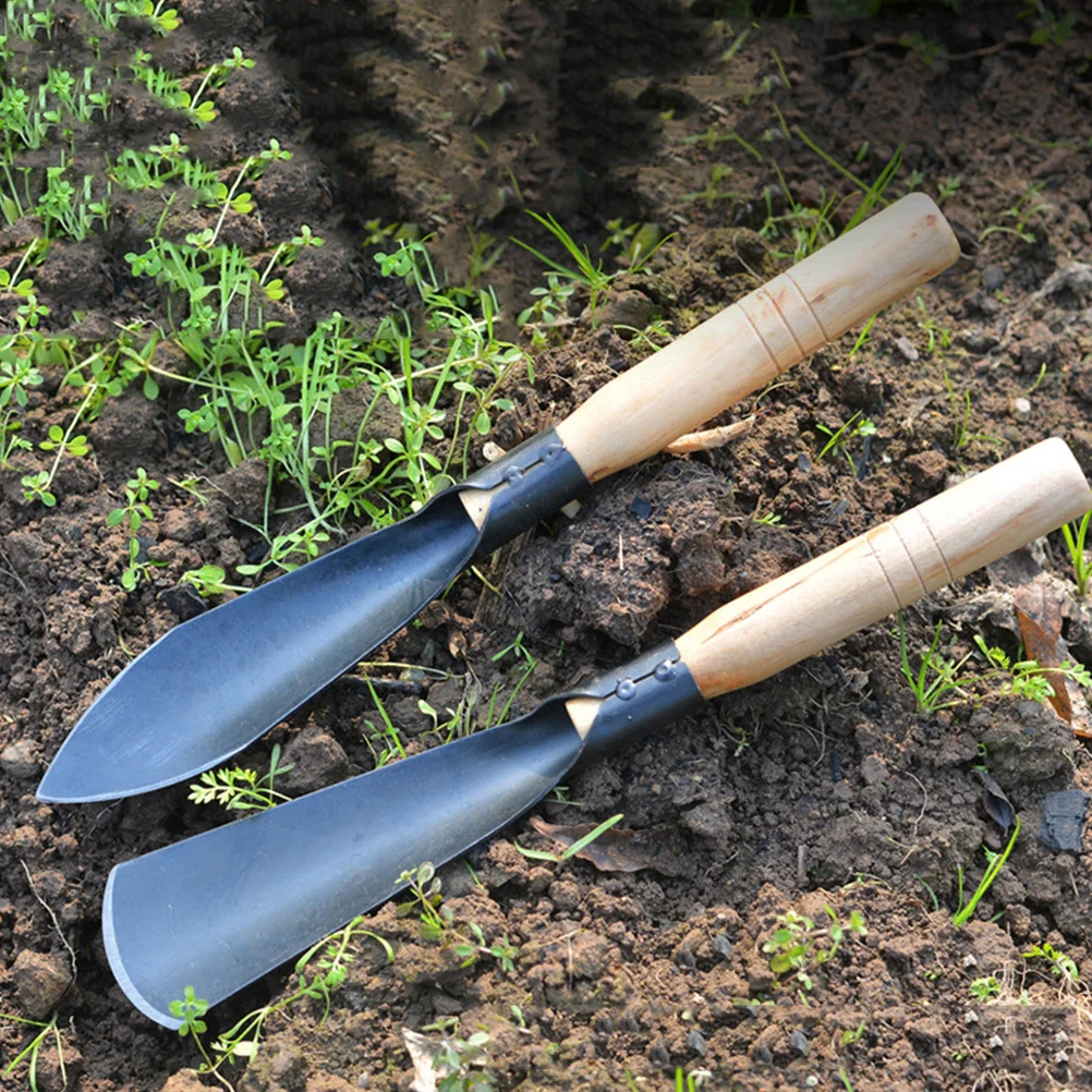 

2 pcs Garden Shovels Lightweight Ergonomic Handle For Digging Weeding Transplanting Gardening Tools Metal Spade